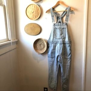 Gap light denim full length overalls